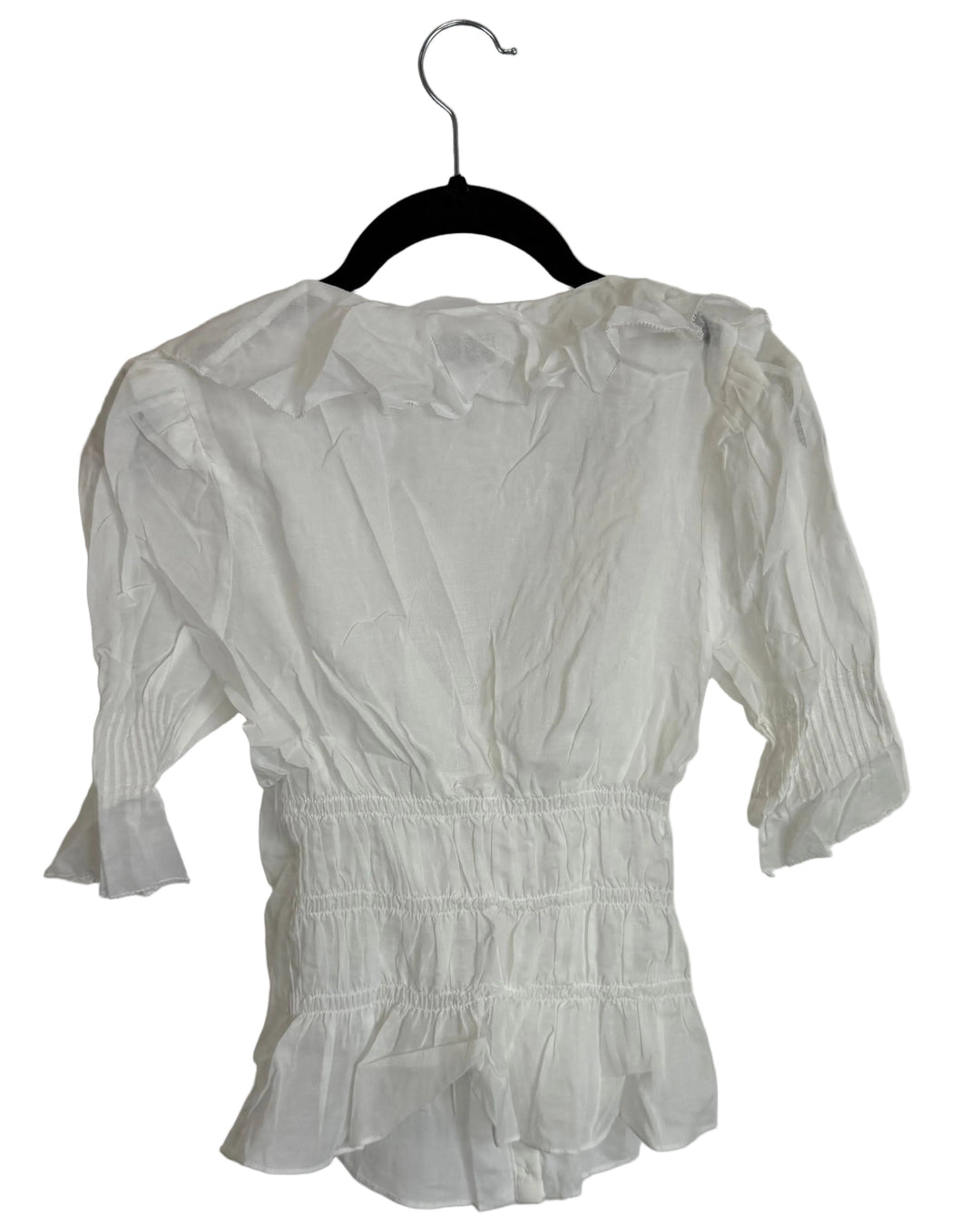 Soft White Ruffle Peplum Top - Size 0/2, and Size 2/4