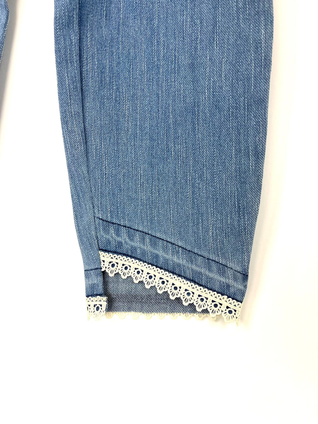 Light Wash Jeans With Lace Detail - Size 12