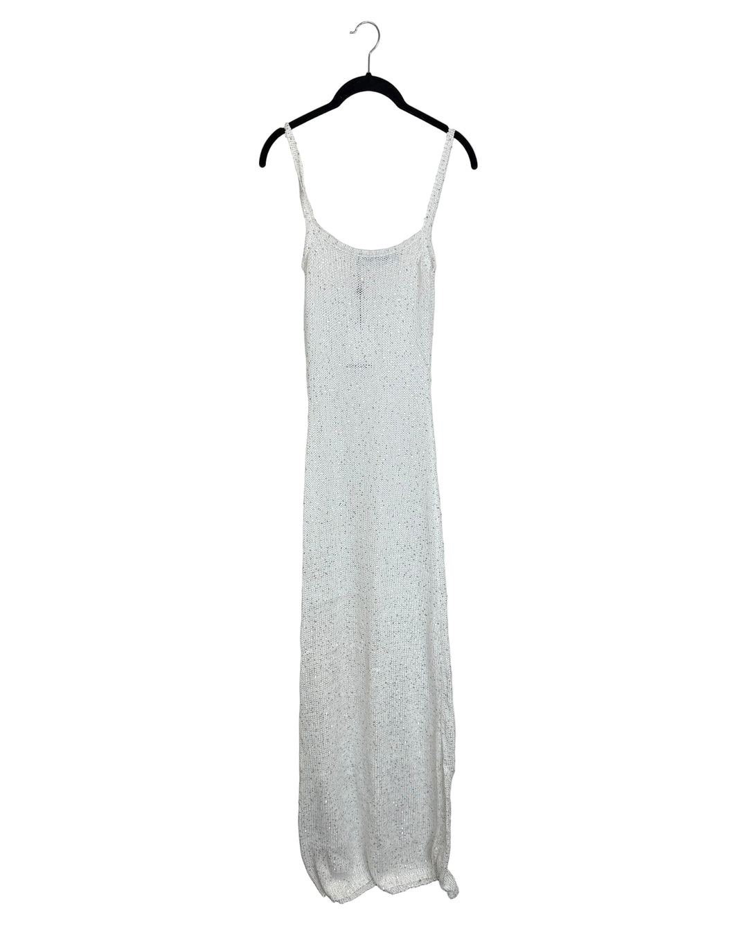 White Sequin Open Knit Dress - Size 2/4