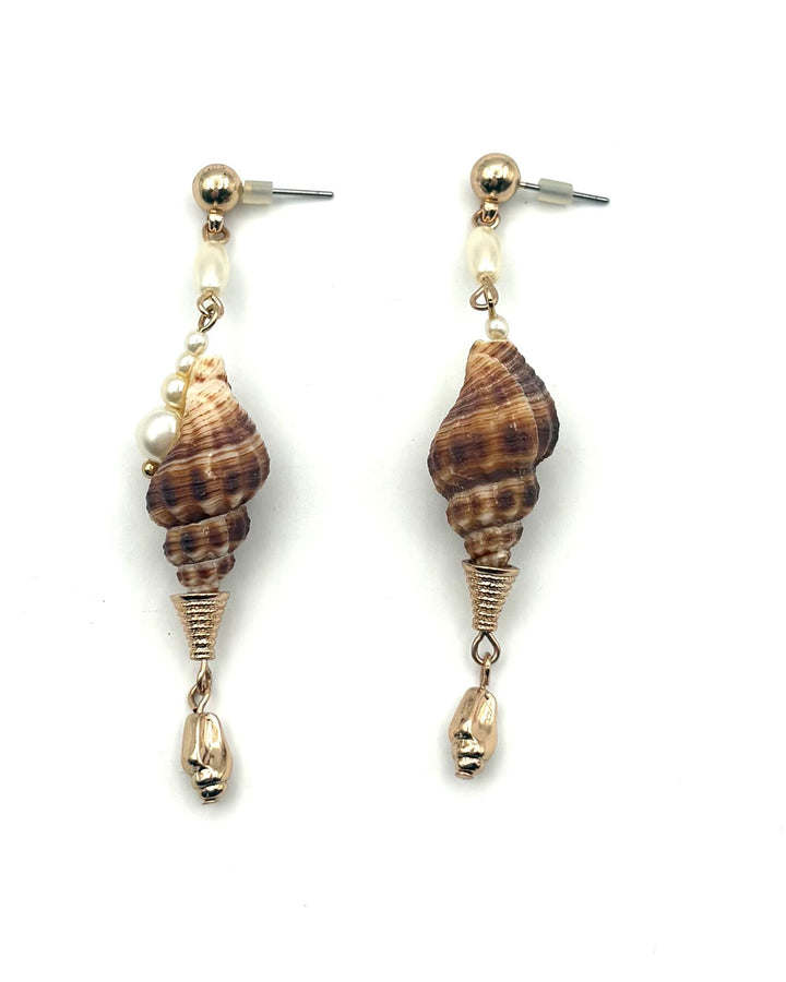 Conch Seashell Drop Earrings