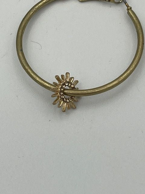 Gold Star Charm Hoops