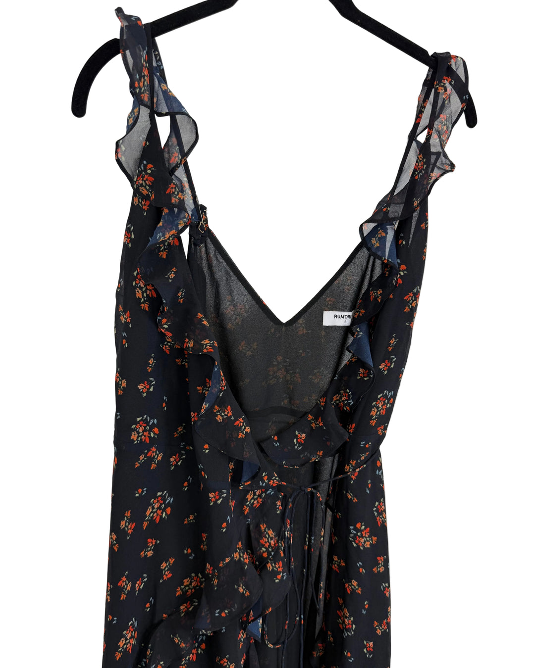 Navy Floral Wrap Dress - Size 00/0 and Size 2/4