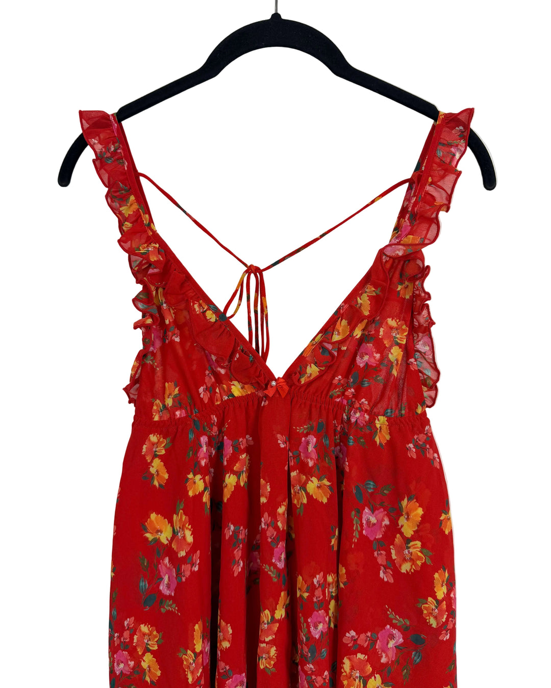 Red Floral Ruffle Dress - Size 0/2 and 2/4