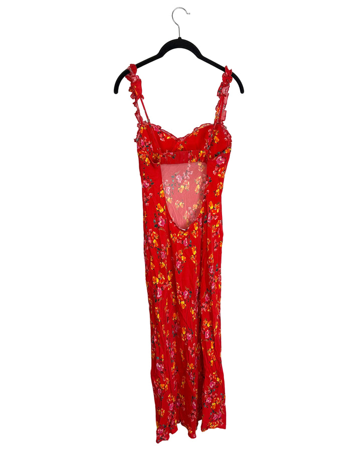 Red Sunset Floral Dress - Size 0/2, and Size 2/4