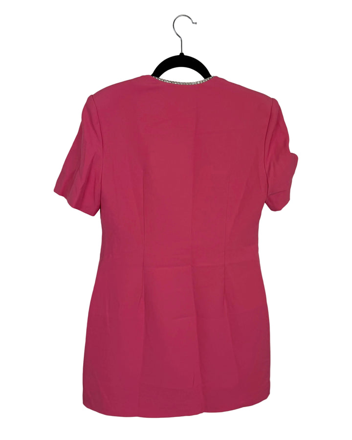 Bright Pink Rhinestone Bow Dress - Size 0/2, and Size 2/4