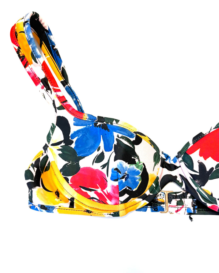 Floral Multicolor Underwire Bikini Top - Size XS