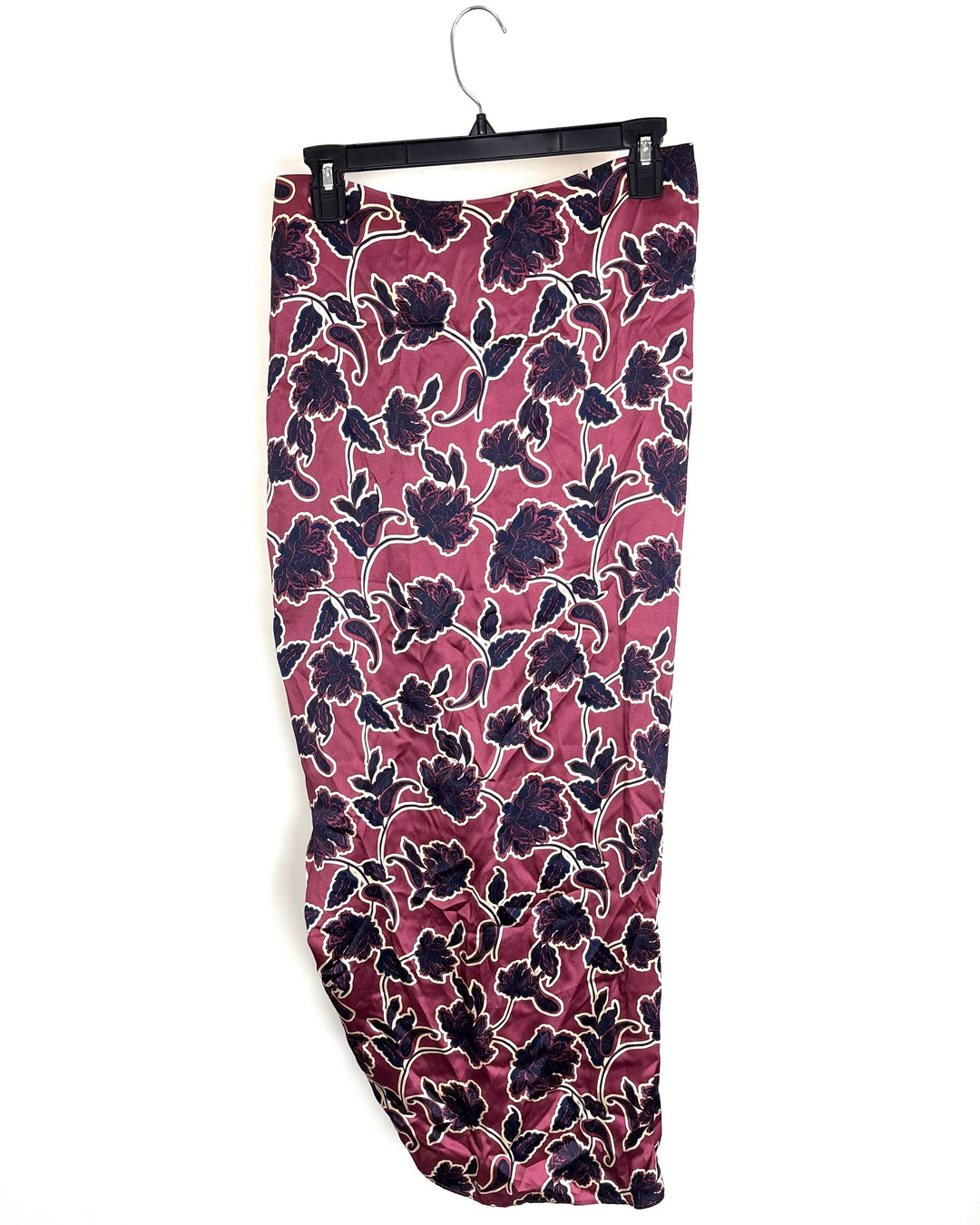 Berry Red Floral Patterned Skirt - Size 4/6