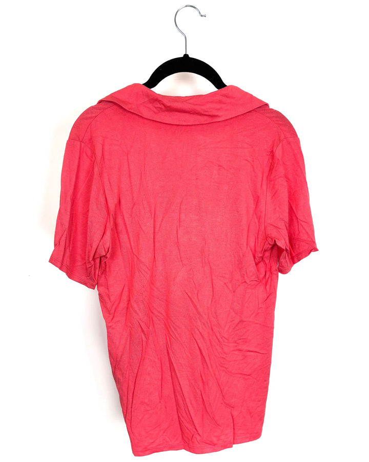 Pink Short Sleeve Button Down - Size 2/4