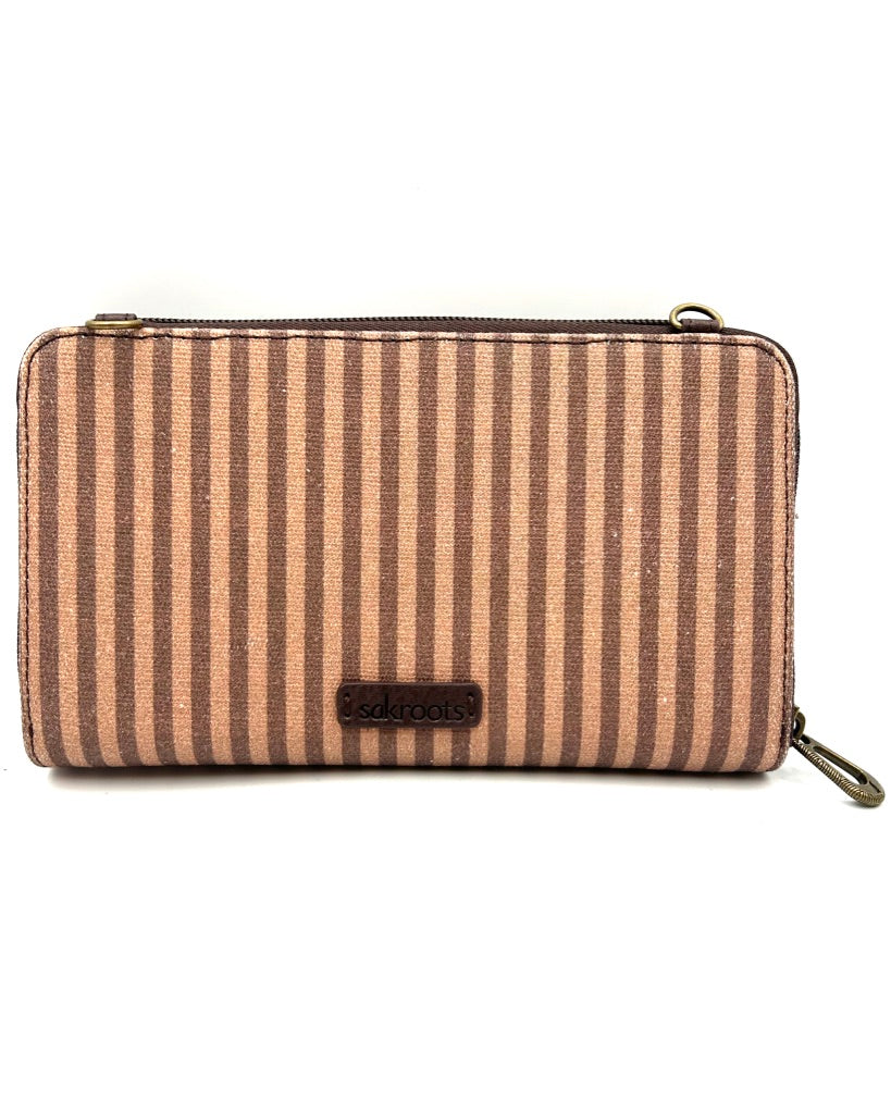 Brown Pattern Crossbody Bag / Wristlet