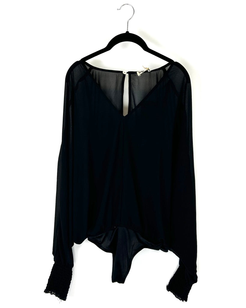 Black Long Sleeve Bodysuit - Large