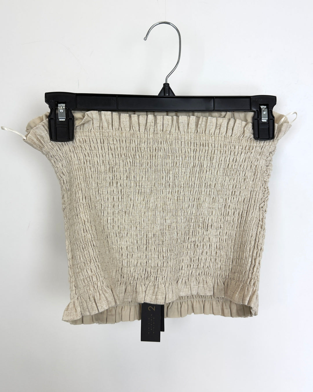 Smocked Elastic Beige Tube Top - Size 0/2