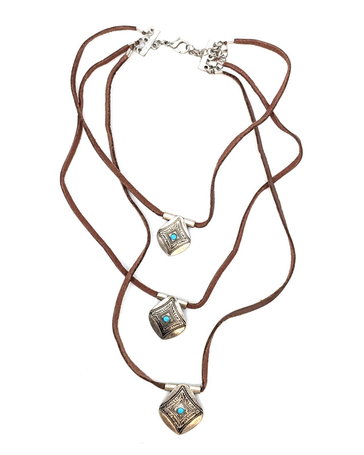 Multi Strand Suede Cord Necklace