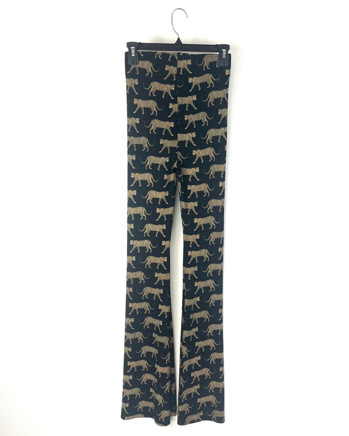 Black Leopard Print Pants - Extra Small and Small