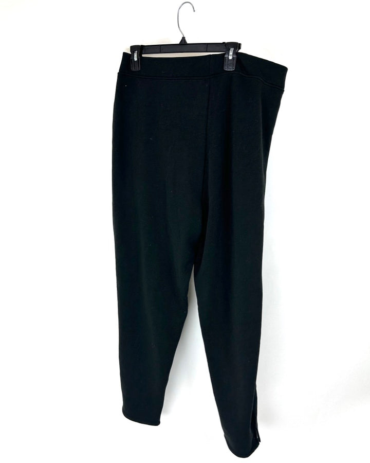 Black Fleece Loungewear Pants - 1X