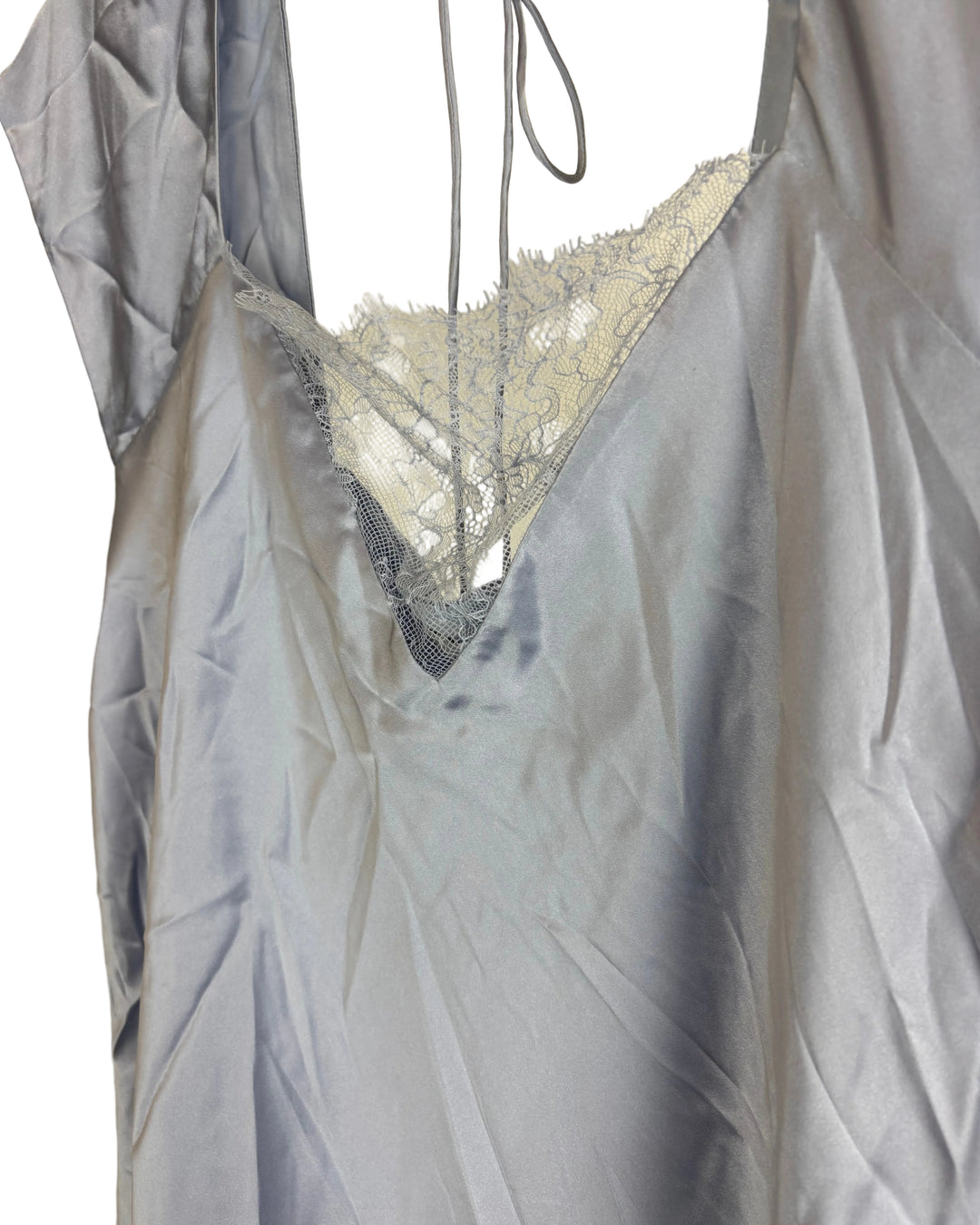 Icy Blue V Neck with Lace Dress - Size 8/10