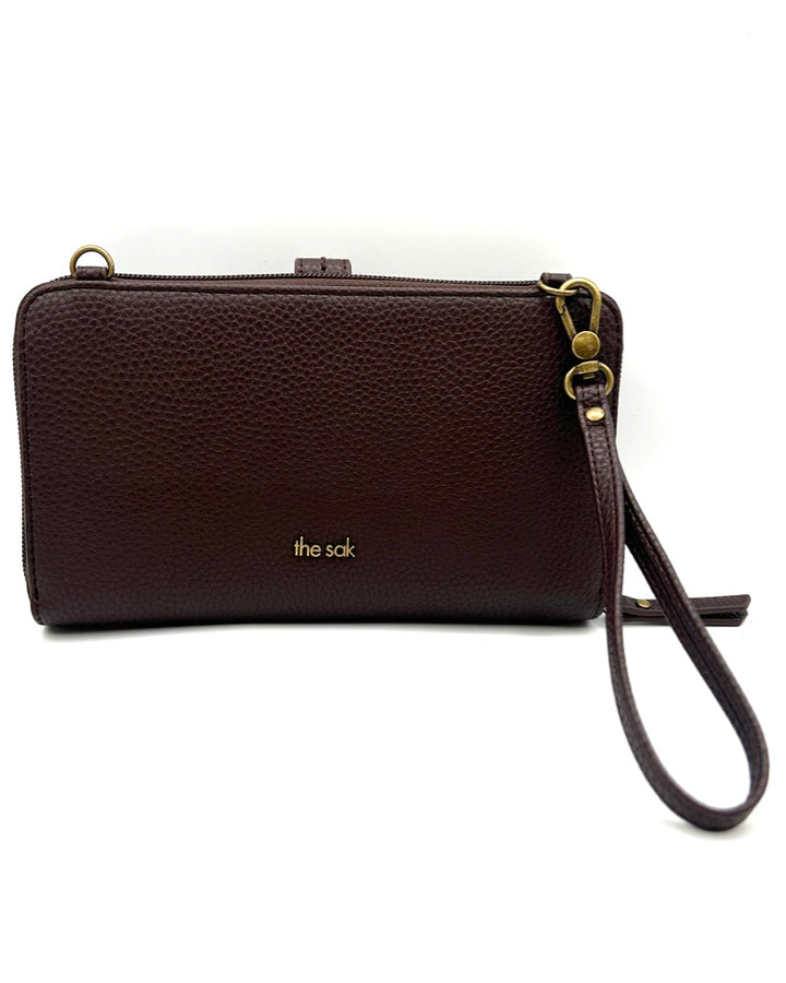 Brown Crochet Crossbody Bag / Wristlet