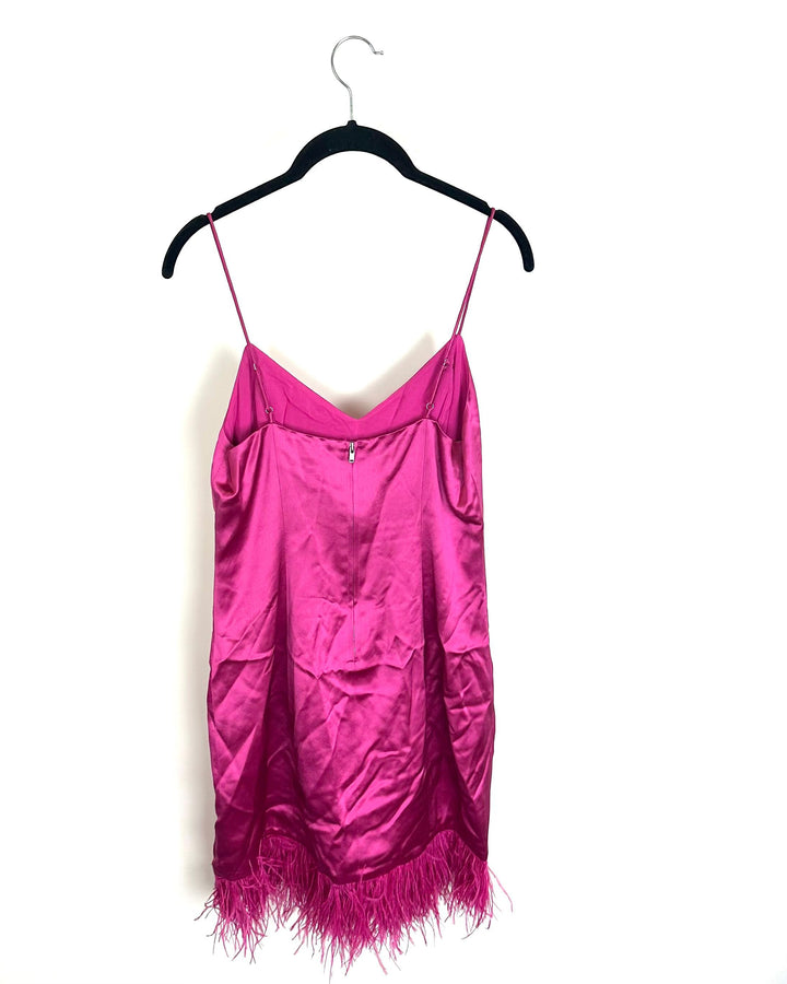Bright Hot Pink Feather Dress - Size 0/2