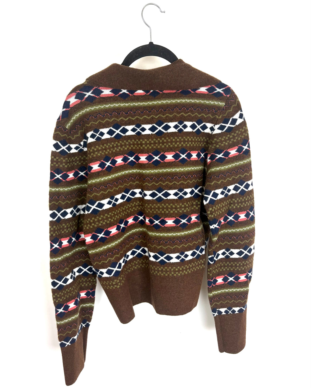 Brown Rustic V Neck Collared Sweater - Size 6/8