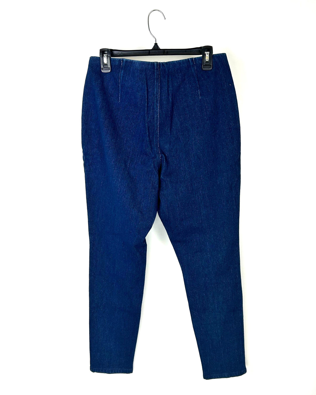 Medium Wash Side Design Denim Pants - Size 12