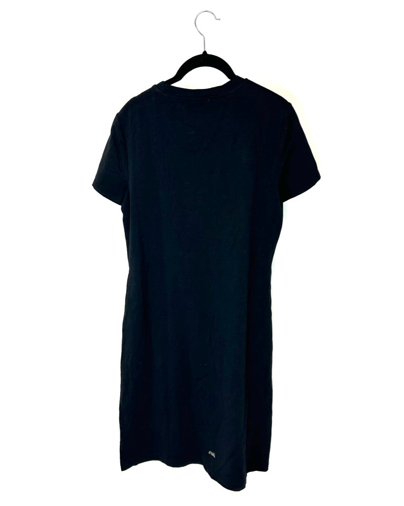 Black Logo Tshirt Dress - Small