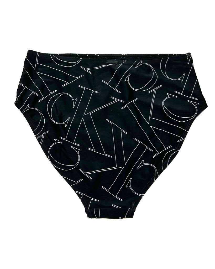 Black High Waisted Bikini Bottoms - Small