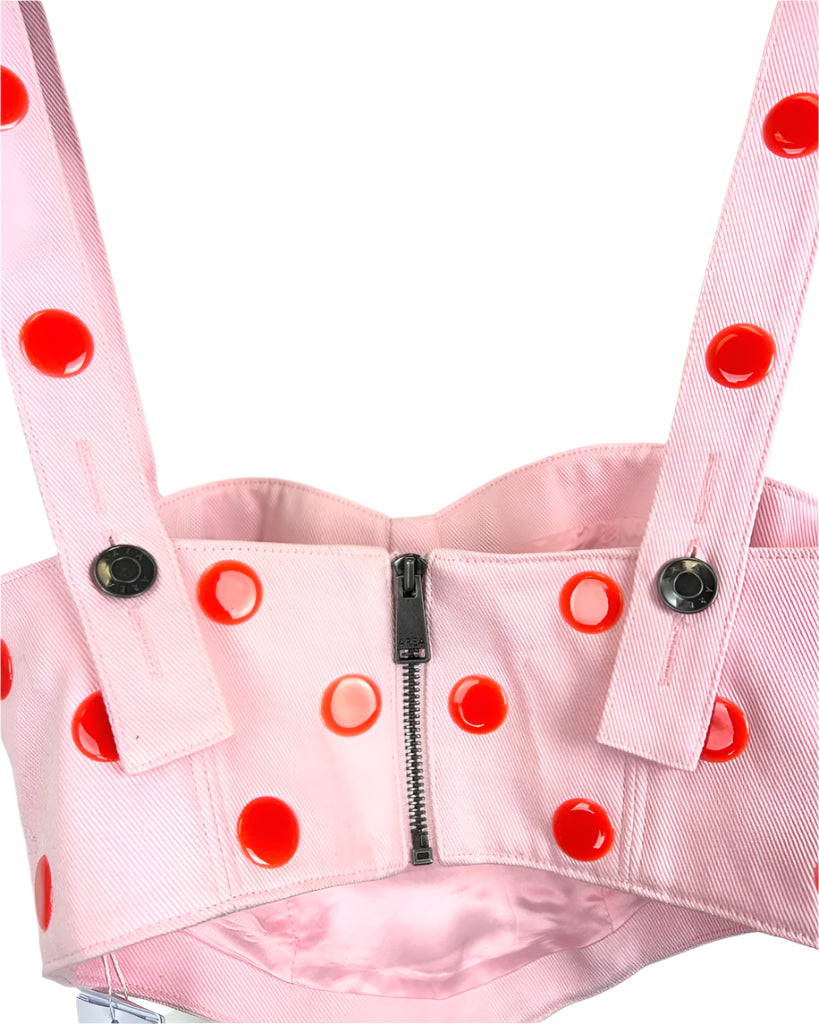 Area Pink Polka Dot Bustier Top - Size 4