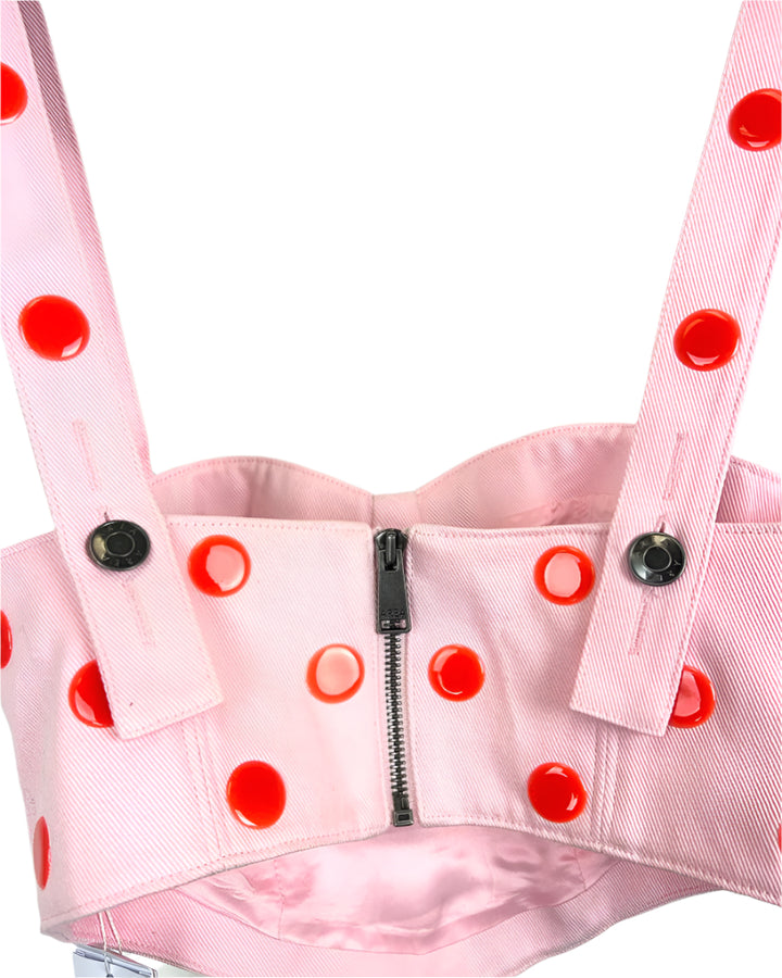 Area Pink Polka Dot Bustier Top - Size 4