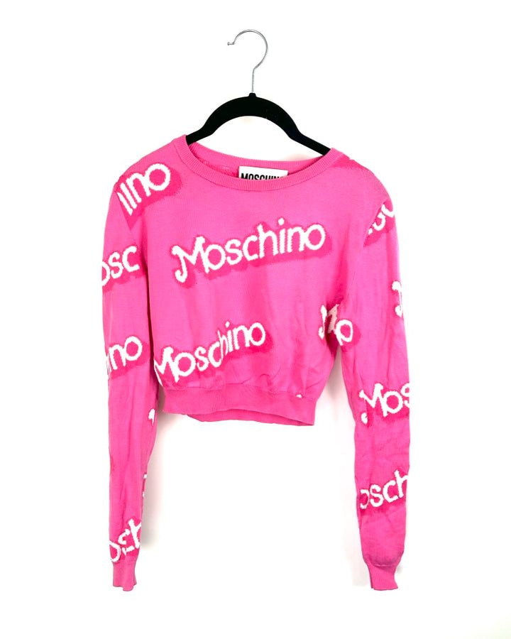 Moschino Pink Cropped Sweater - Small