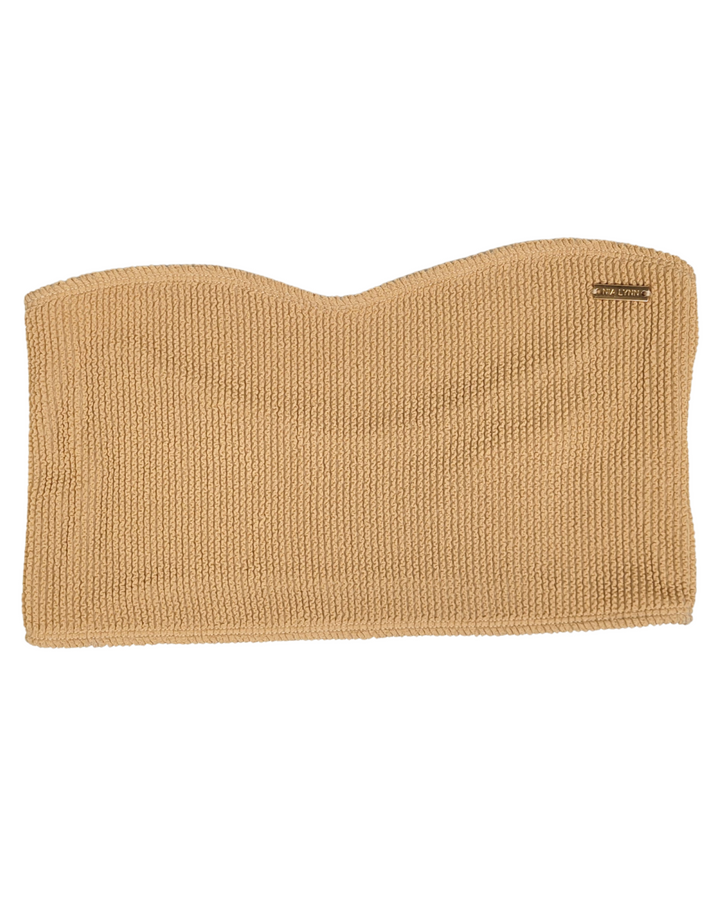 Nude Textured Bandeau Swim Top - XS, S, M, L, X, XXL, XXXL
