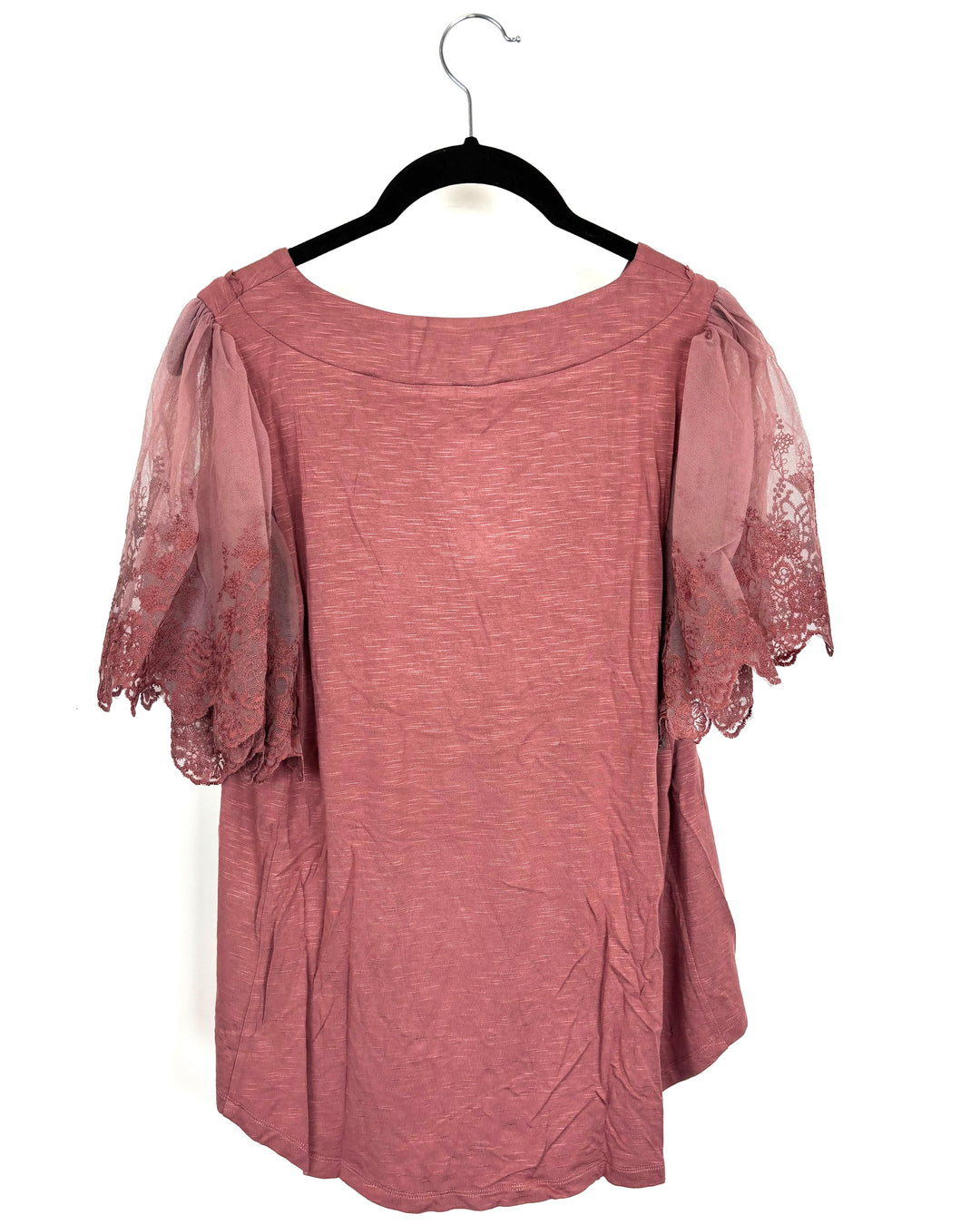 Light Red Sheer Sleeve Top - Size 2/4