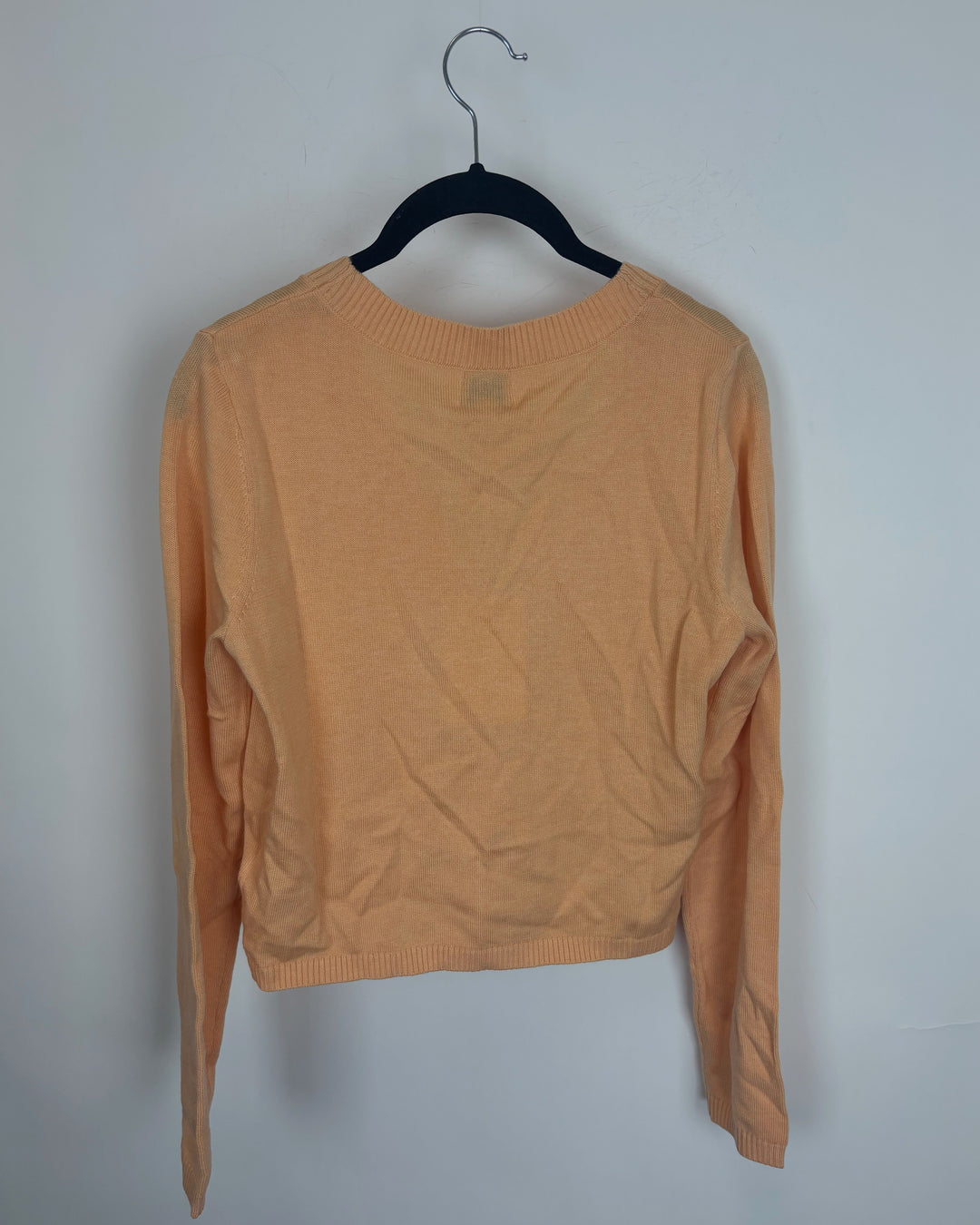 Pastel Orange Pearl Button Cardigan - Size 0/2