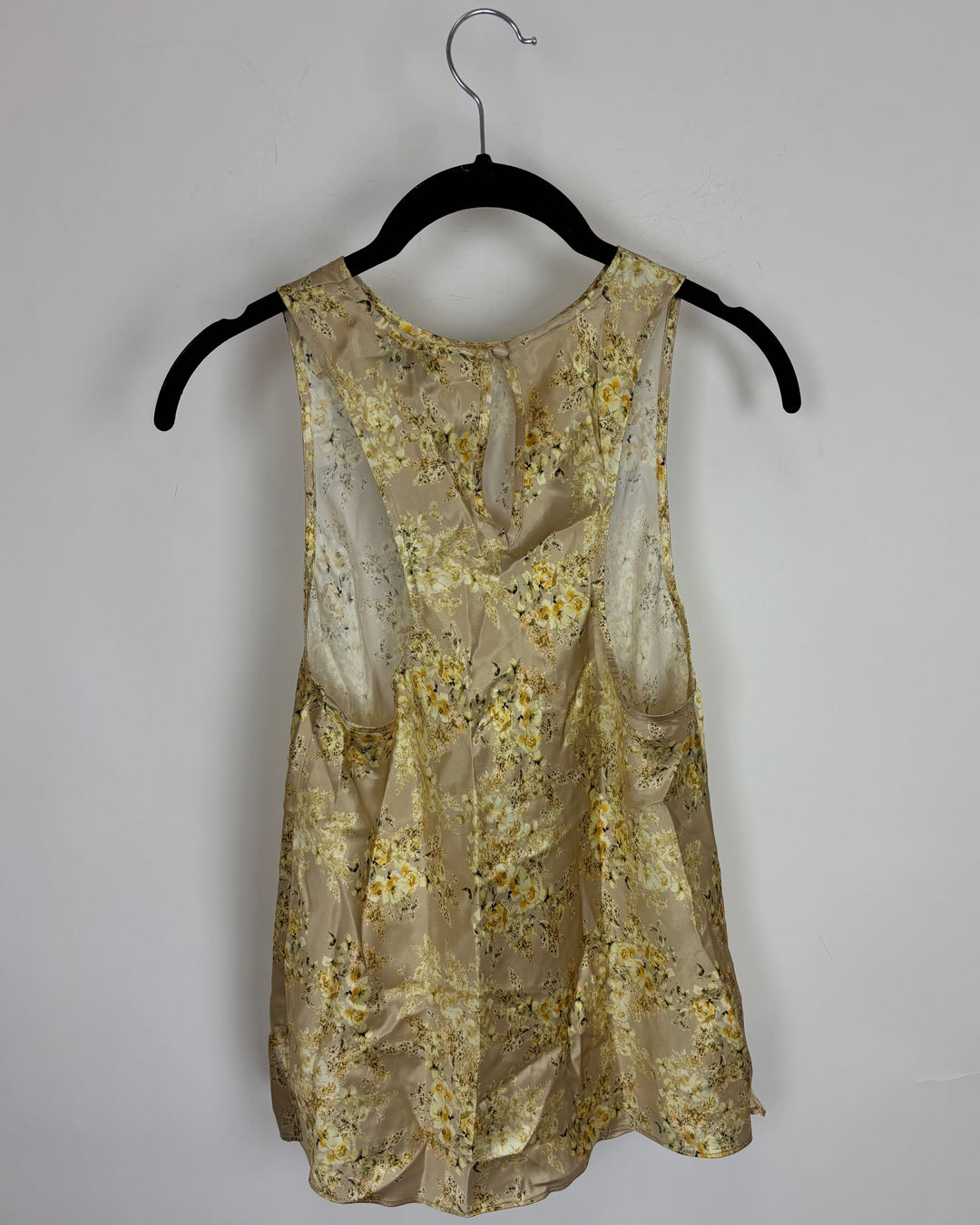 Yellow Floral Print Sleeveless Top - Size 0/2