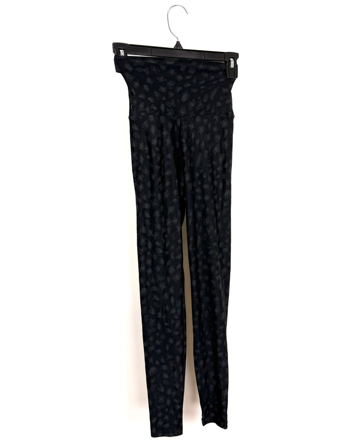 Black Cheetah Print Leggings - Size 0/2