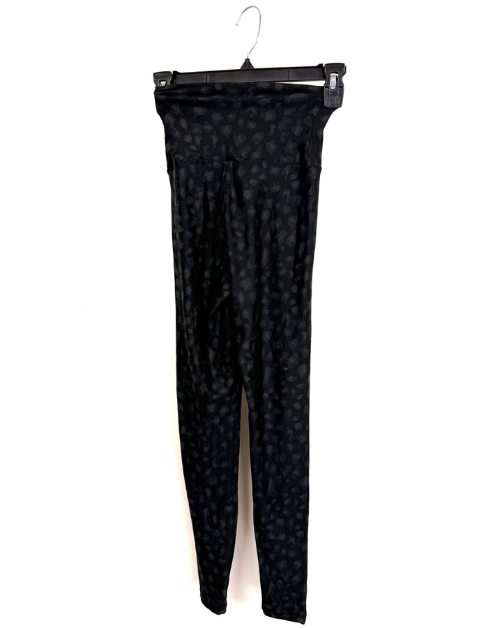 Black Cheetah Print Leggings - Size 0/2