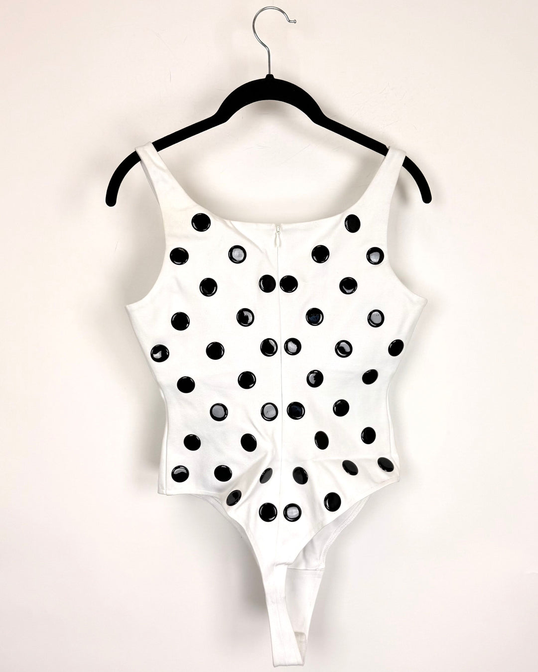 Polka Dot White Body Suit- Size 2/4