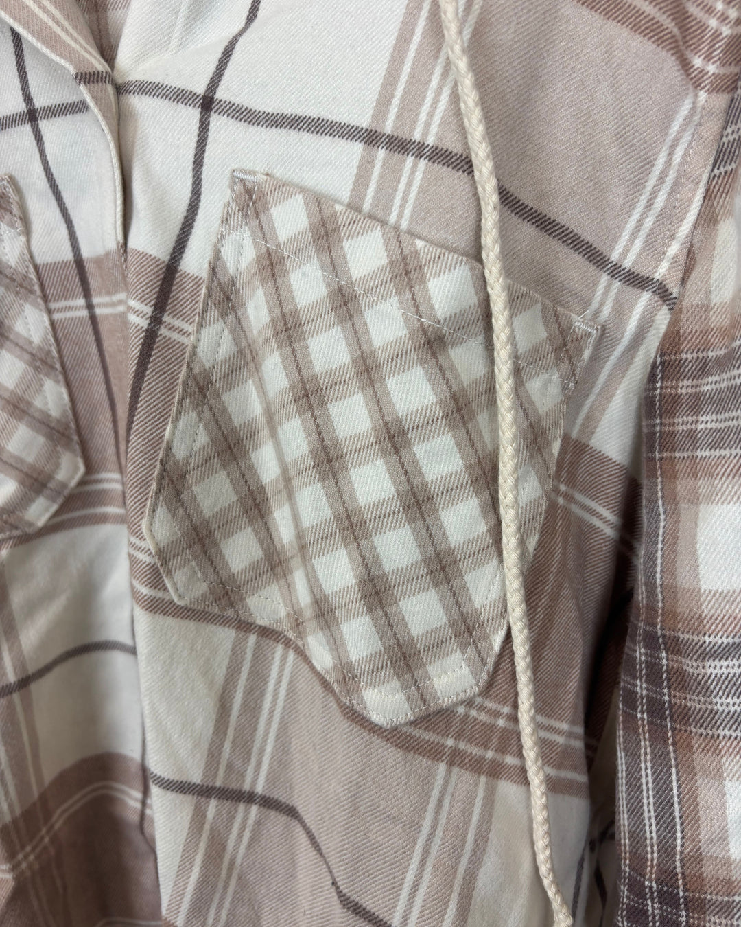 Long Sleeve Flannel Hoodie - Size 2/4