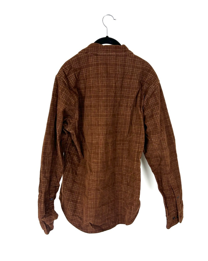 Brown Corduroy Button-Up Cardigan - Size 4/6