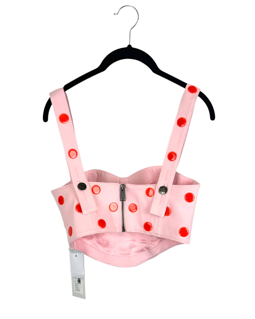 Area Pink Polka Dot Bustier Top - Size 4