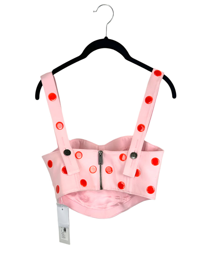 Area Pink Polka Dot Bustier Top - Size 4
