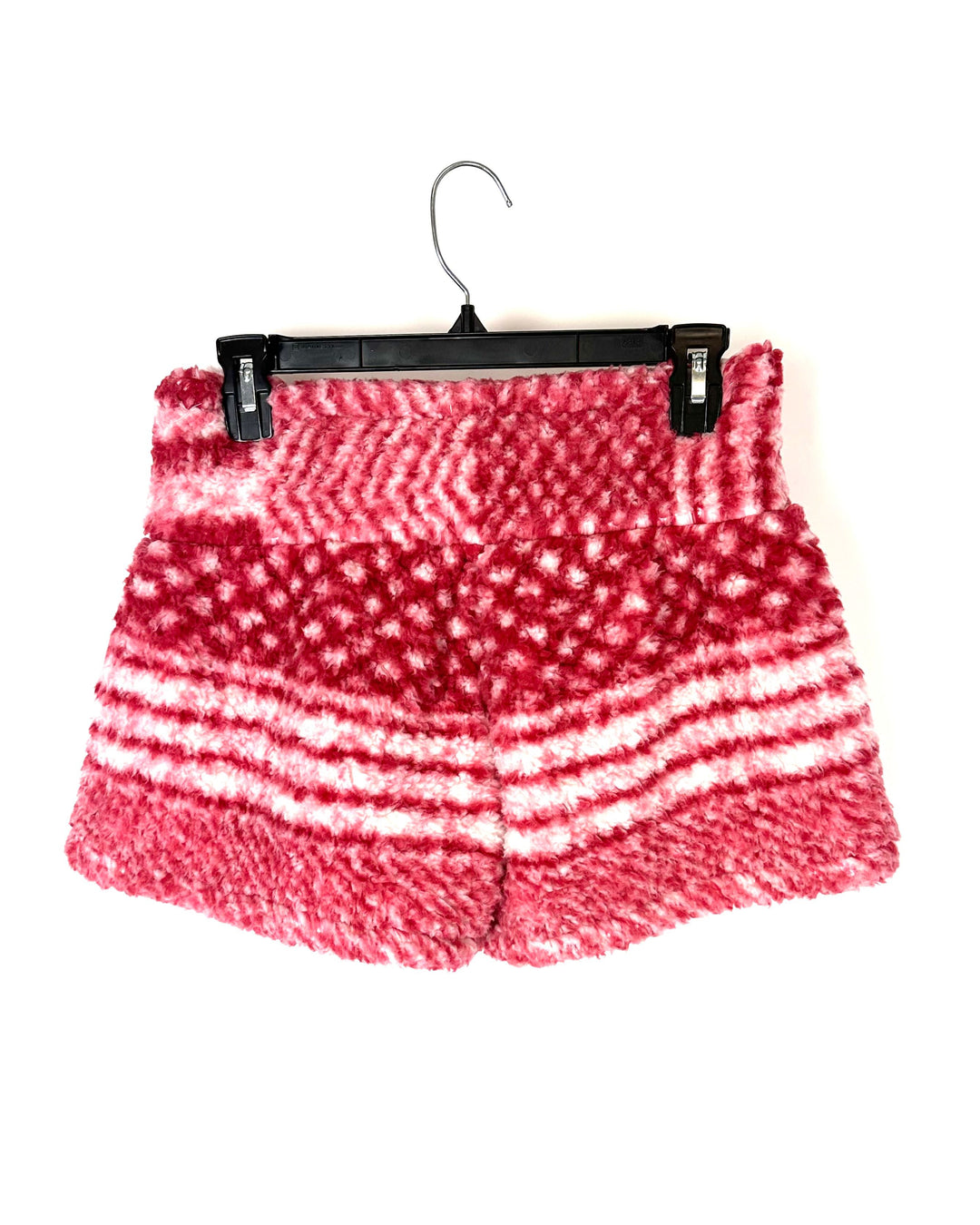 Red and White Fleece Pajama Shorts - Small