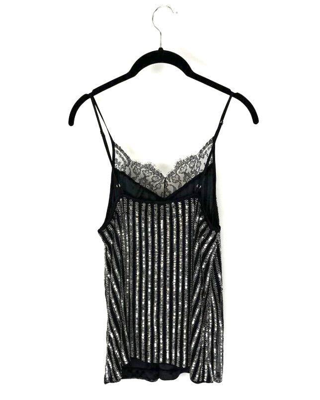 Silver Beaded Tank - Size 2-4