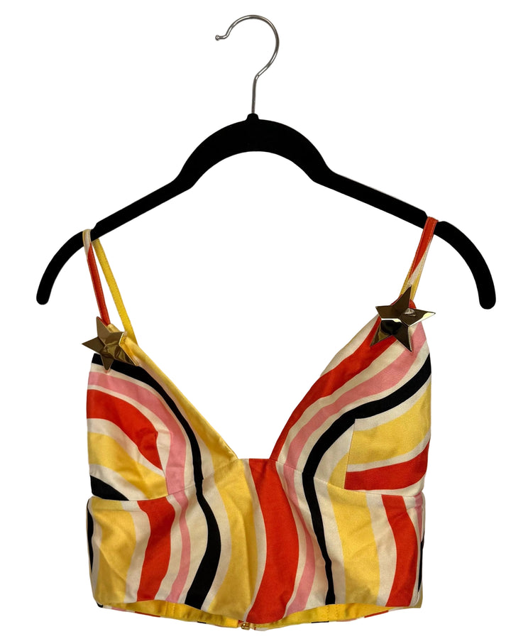 Retro Ultra Cropped Striped Top- Size 2/4