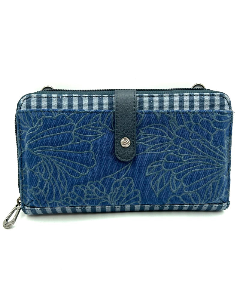 Blue Pattern Crossbody Bag / Wristlet