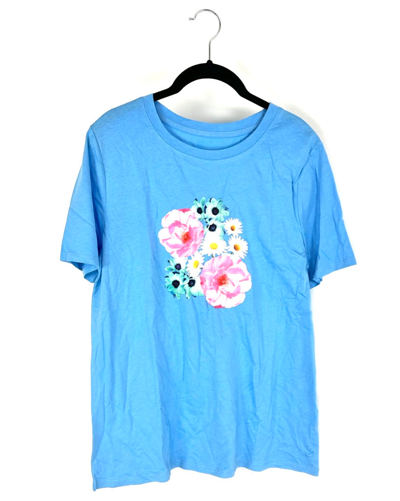 Light Blue Short Sleeve Lounge Shirt - Size 6