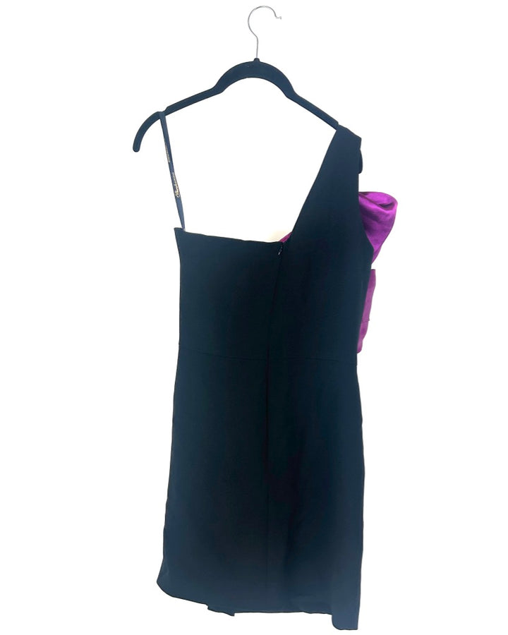 Shoshanna Black And Purple Bow Dress - Size 4