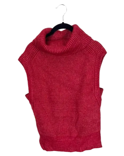 Red Knit Sleeveless Sweater - Size 2/4