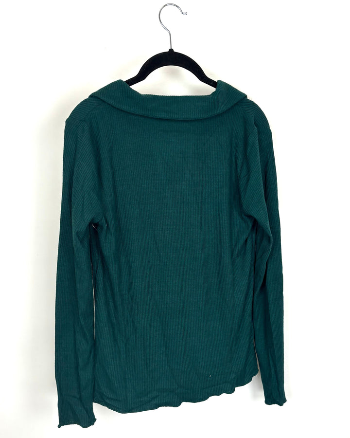 Dark Green Collared Top - Size 2/4