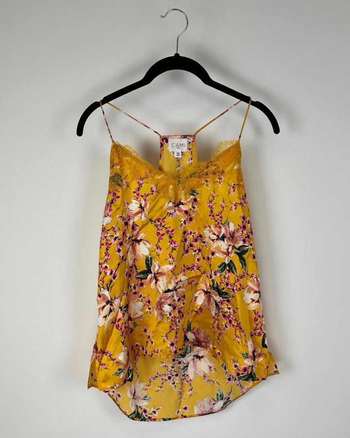 Yellow Floral Lace Tank Top - Size 0-2, 2-4, 4-6