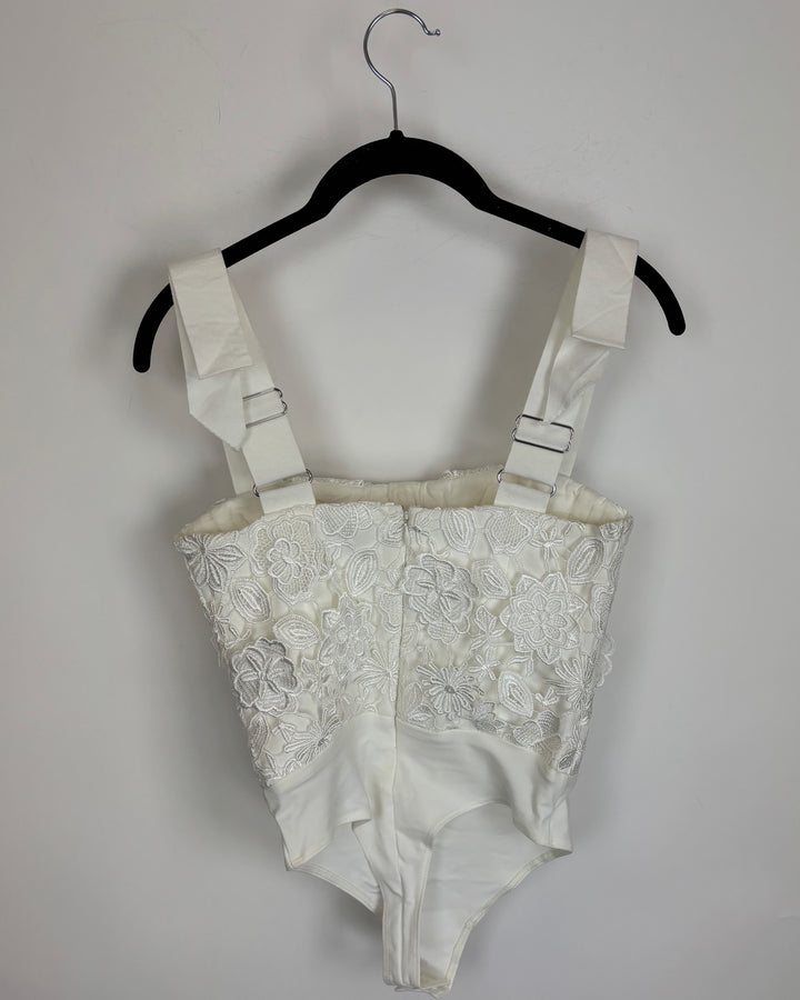 Floral Knit Corset Body Suit - Size 0/2