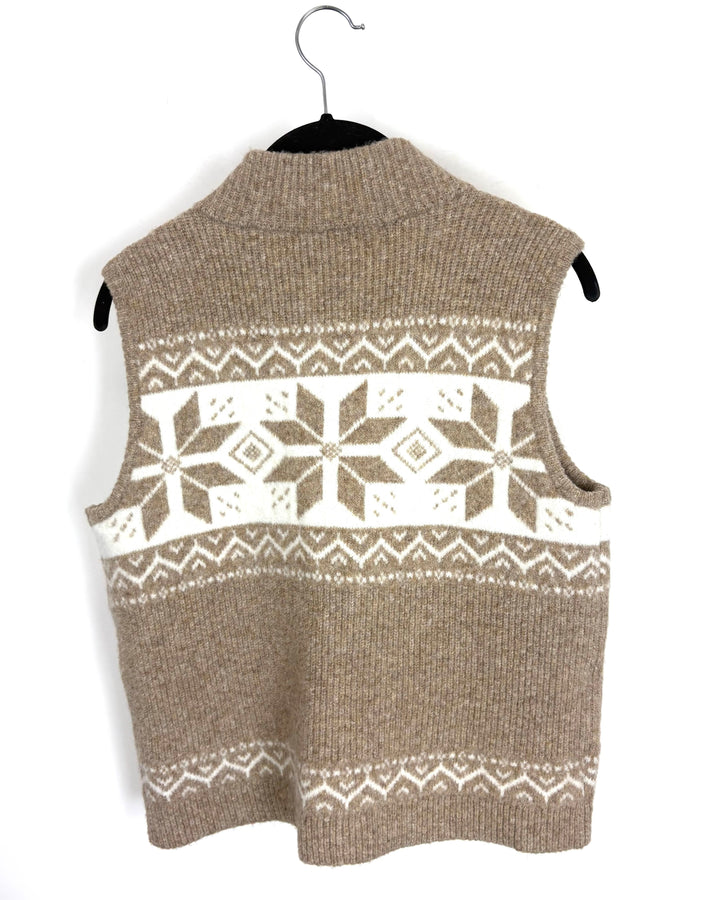 Tan Button Down Sweater Vest - Size 2/4